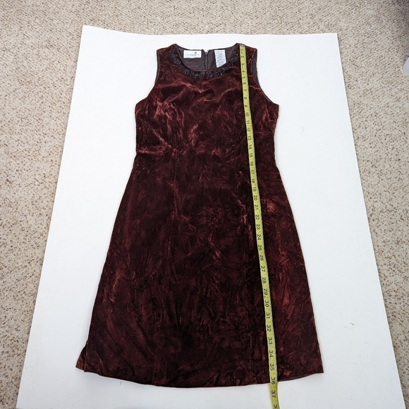 Liz Claiborne Velvet Scoop Neck Y2K Vintage Sheath Mini Dress - Picture 7 of 7